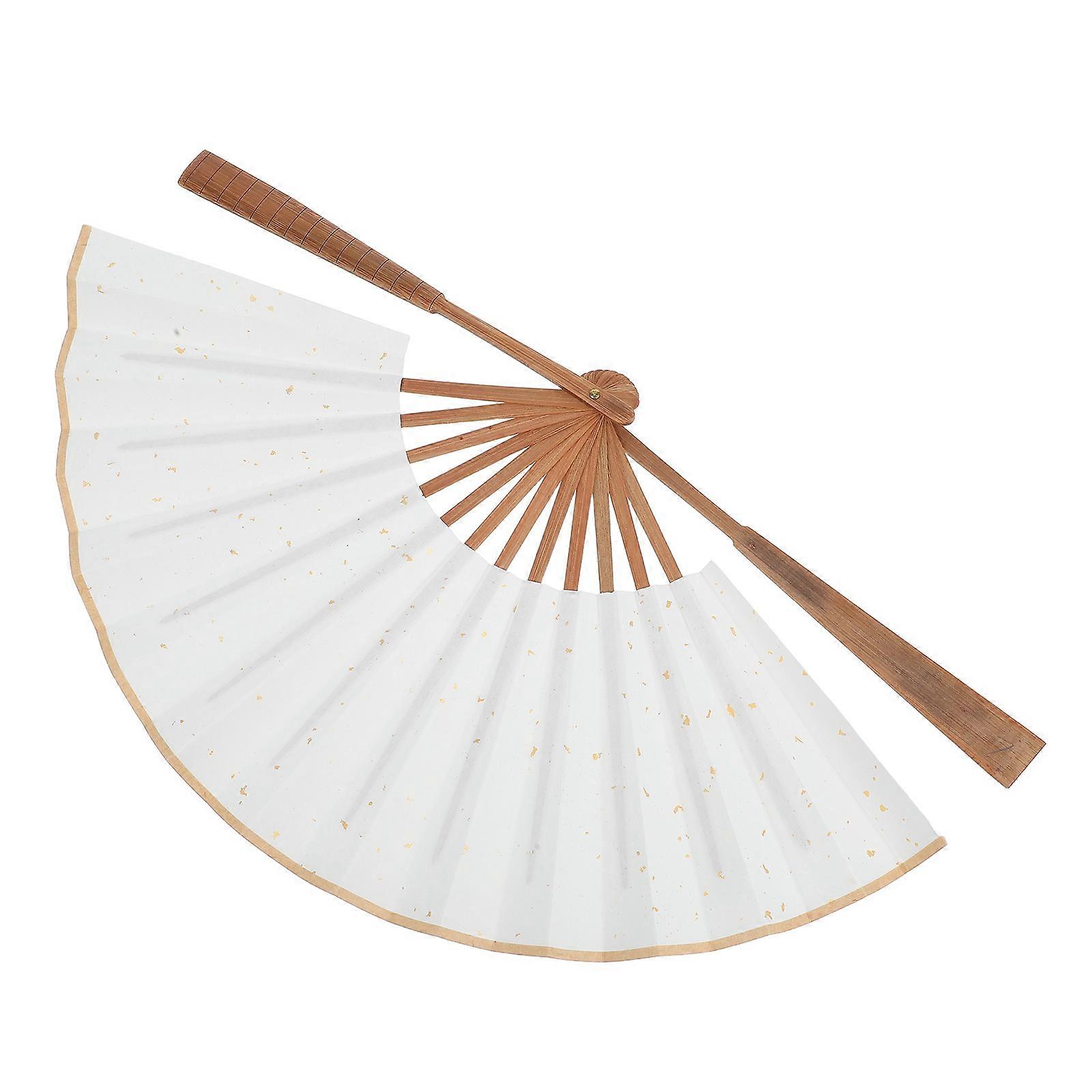 Chinese Folding Hand Held Fan for Party Favors 2Pcs Bamboo Paper Fans