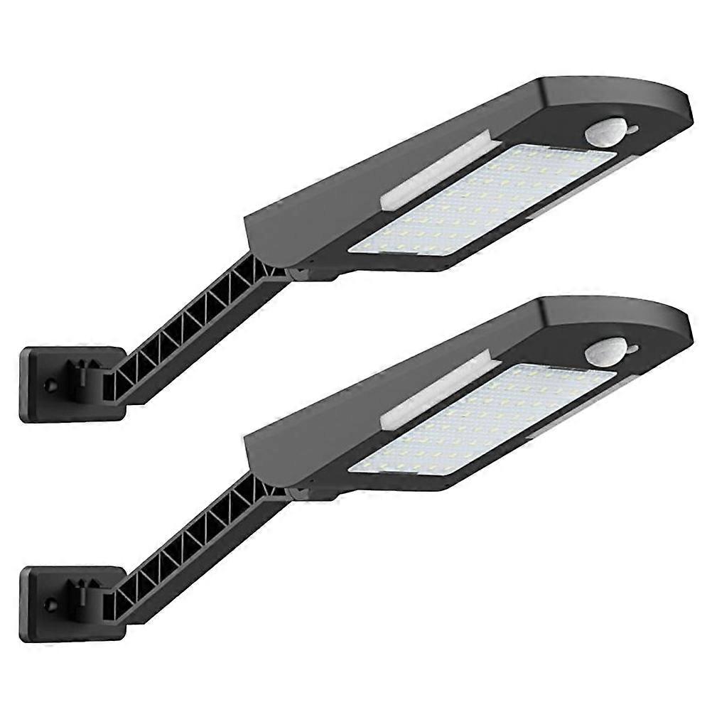 Garden Light Solar Motion Sensor Wall Light for Home Courtyard 2Pcs Black