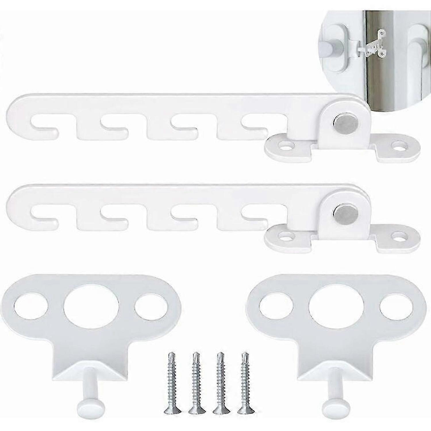 Casement Window Opener 2 PCS Window Restrictor, Window Latches with 4 Screws, Window Latch Proof Window Lock for Adjusting Window Opening (White)
