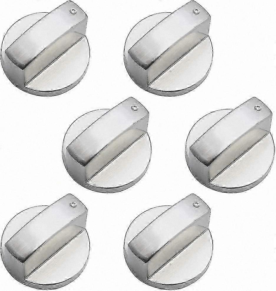 6mm Universal Gas Cooktop Knobs - 6 Pack Durable Metal Replacement Stove Control Handles