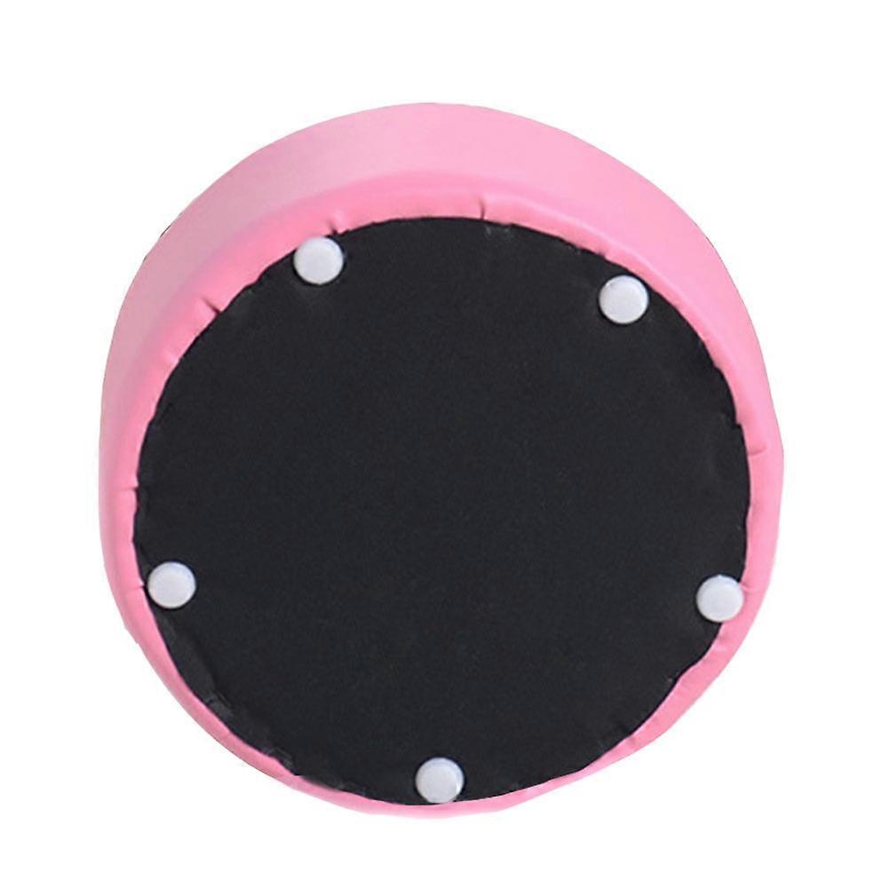 Portable Children's Round Stool for Bathroom Use 1Pcs Pink PU Stool