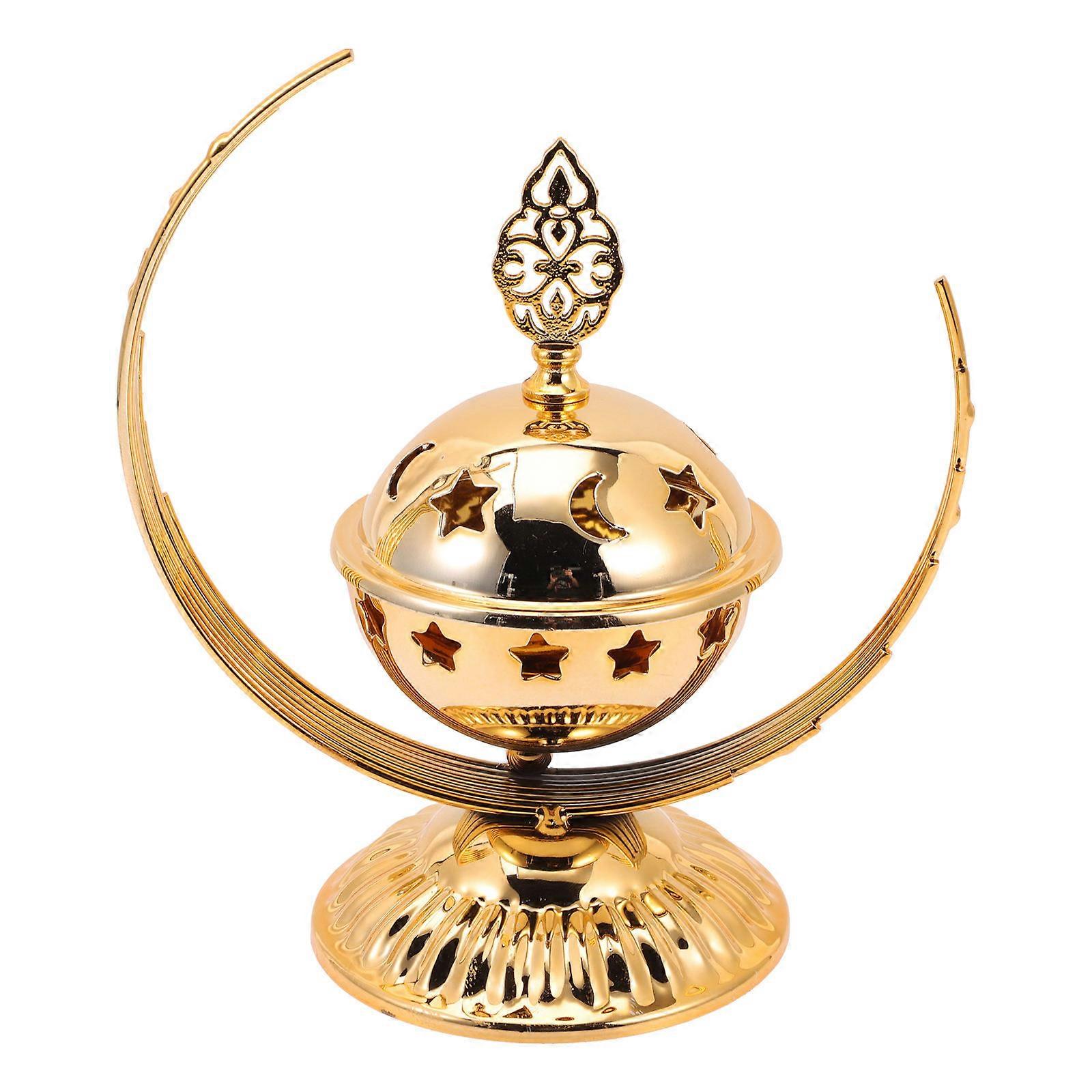 Golden Incense Burner Alloy Censer for Decor Single Unit