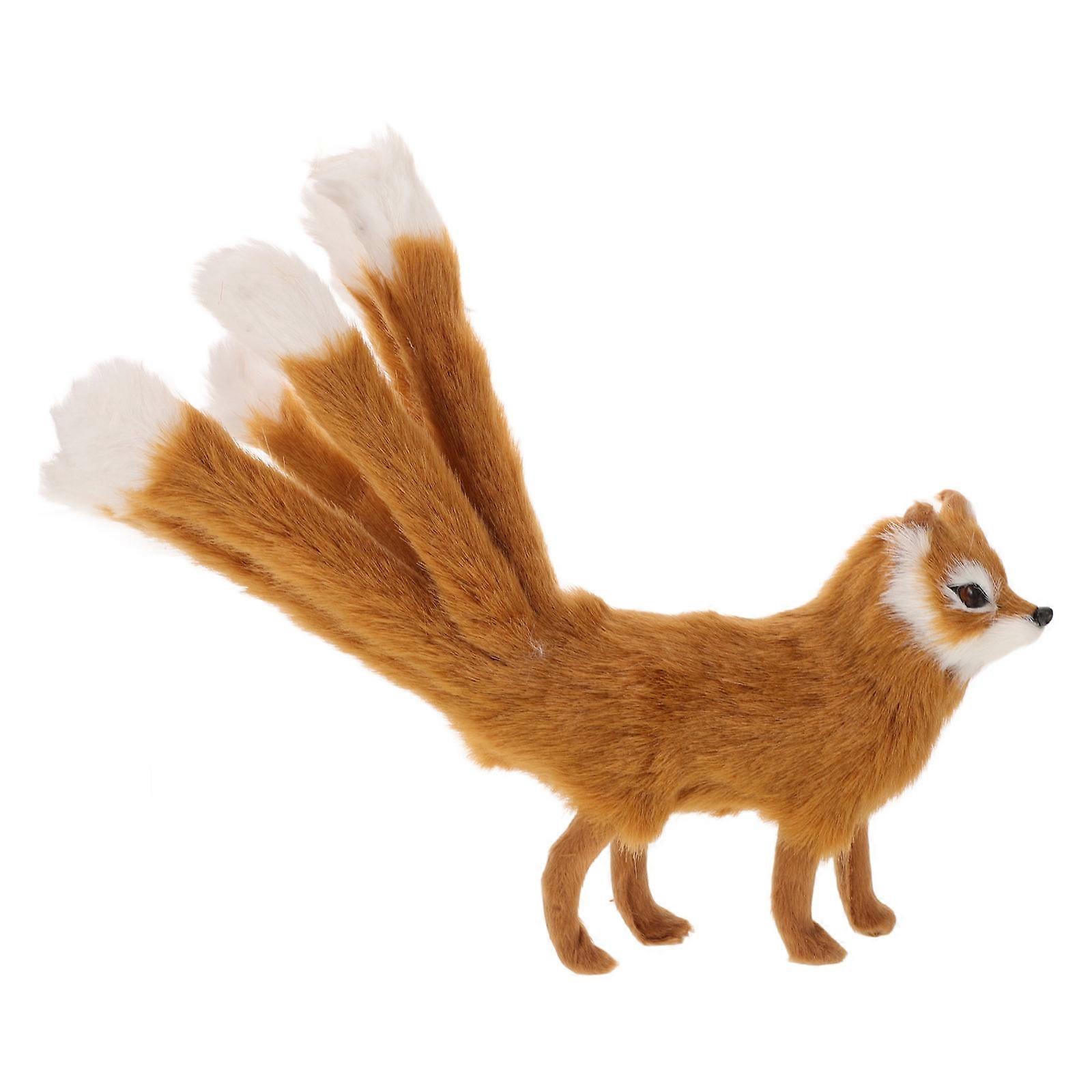 Figurine for Home Decor 2Pcs Realistic Plush Fox Toy