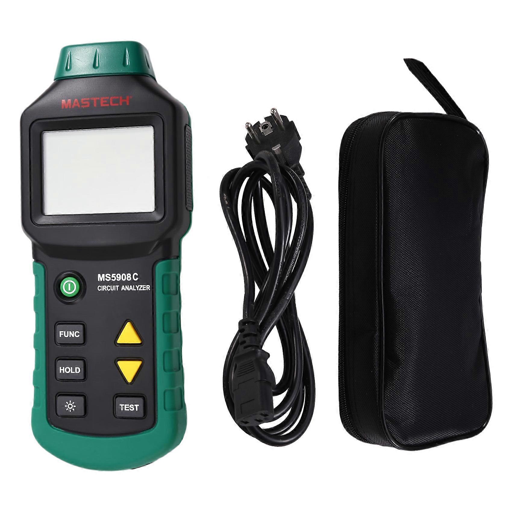 MASTECH MS5908C LCD Circuit Breaker Analyzer RCD Tester with Voltage GFCI Meter Mastech Socket Tester EU Plug