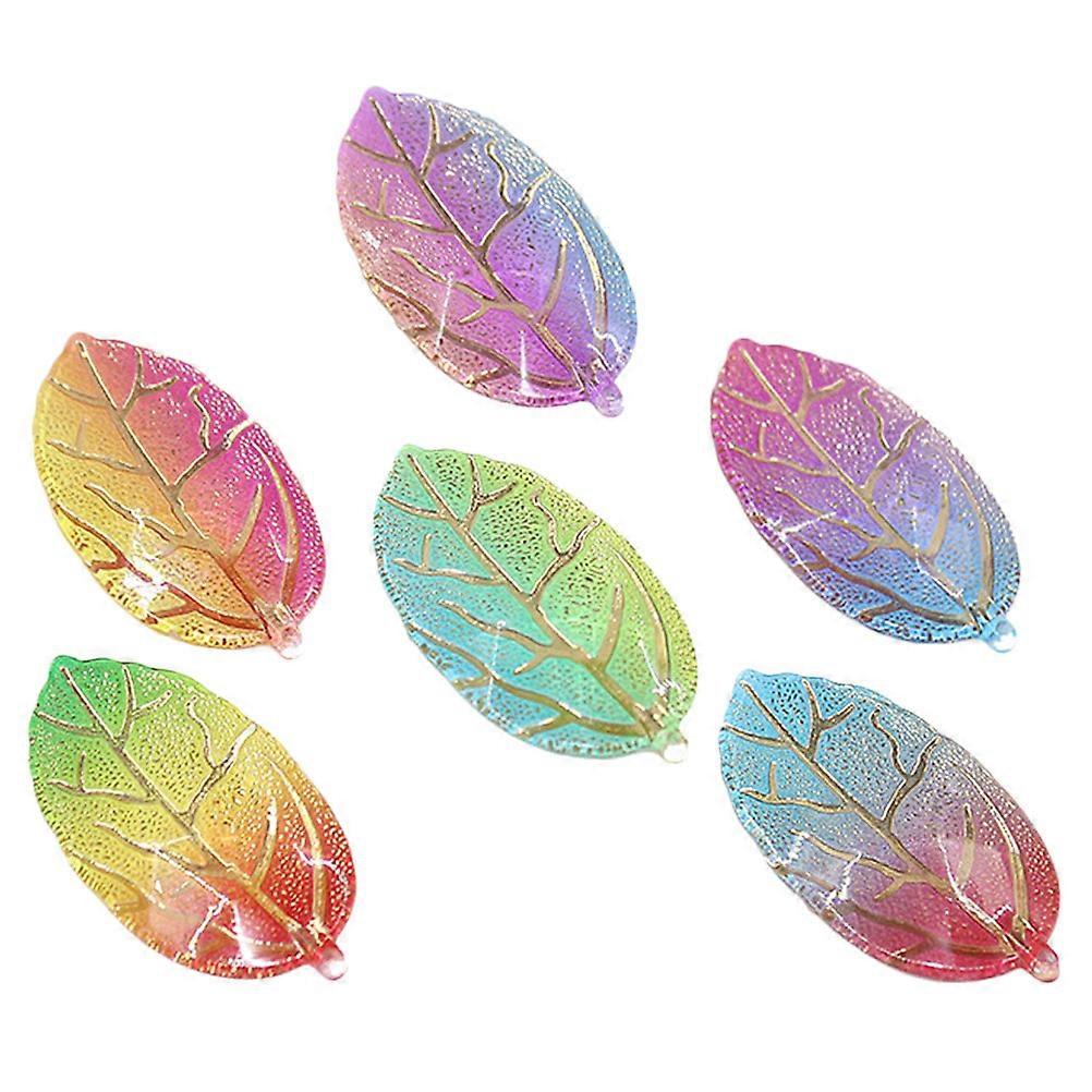 Gradient Color Leaves Resin Accessories for DIY Craft Projects 60Pcs Set