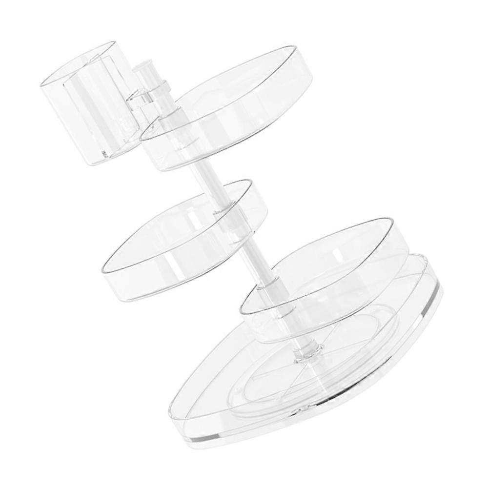 Cosmetics Storage Rack Transparent Rotating Shelf Daily Life Organizer PC Material 1Pcs