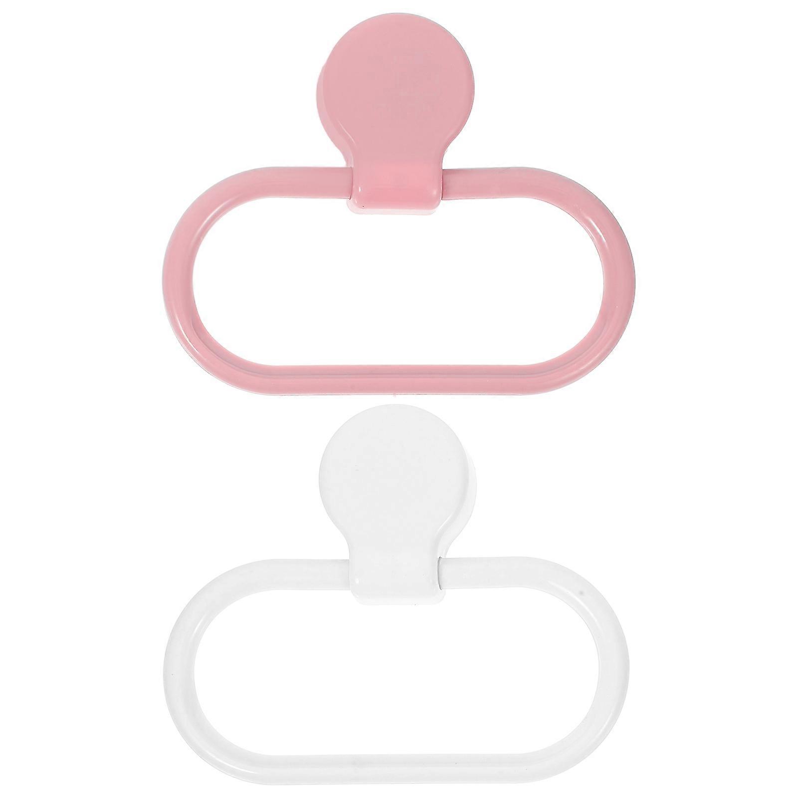 4Pcs Adhesive Towel Ring Plastic for Kitchen and Bathroom Use