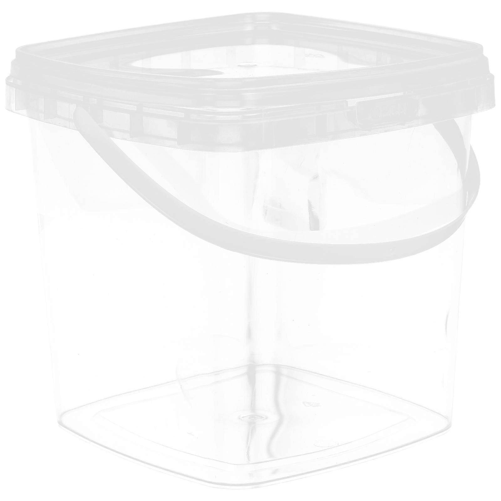 Square Plastic Bucket Plastic Paint Can for Water Storage 4Pcs with Lid
