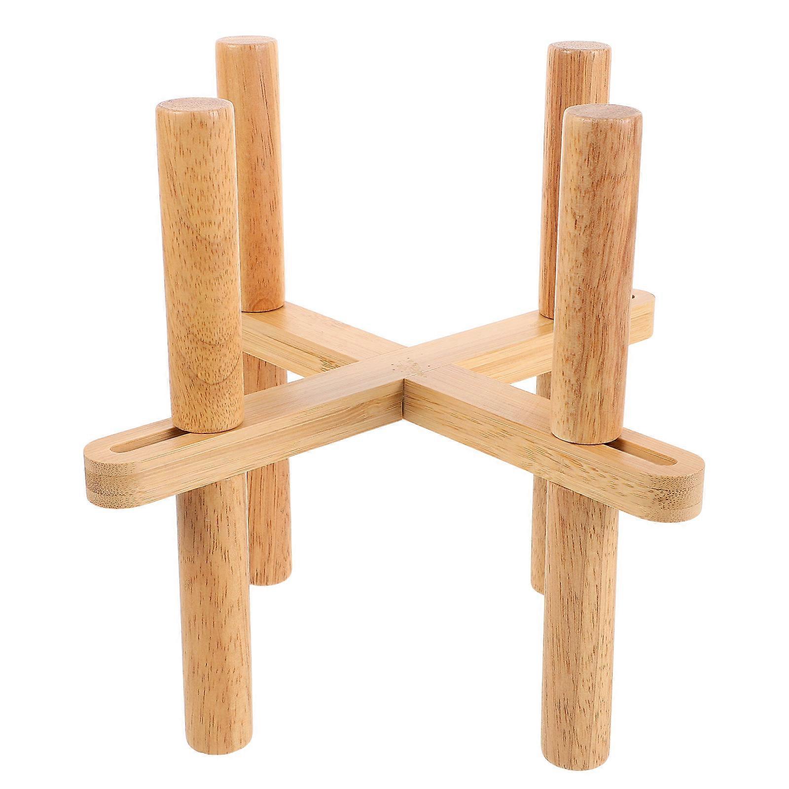 Elegant Bamboo Display Stand For Indoor Succulent Arrangement Fits Various Pot Sizes Enhances Home Interior 1Pack