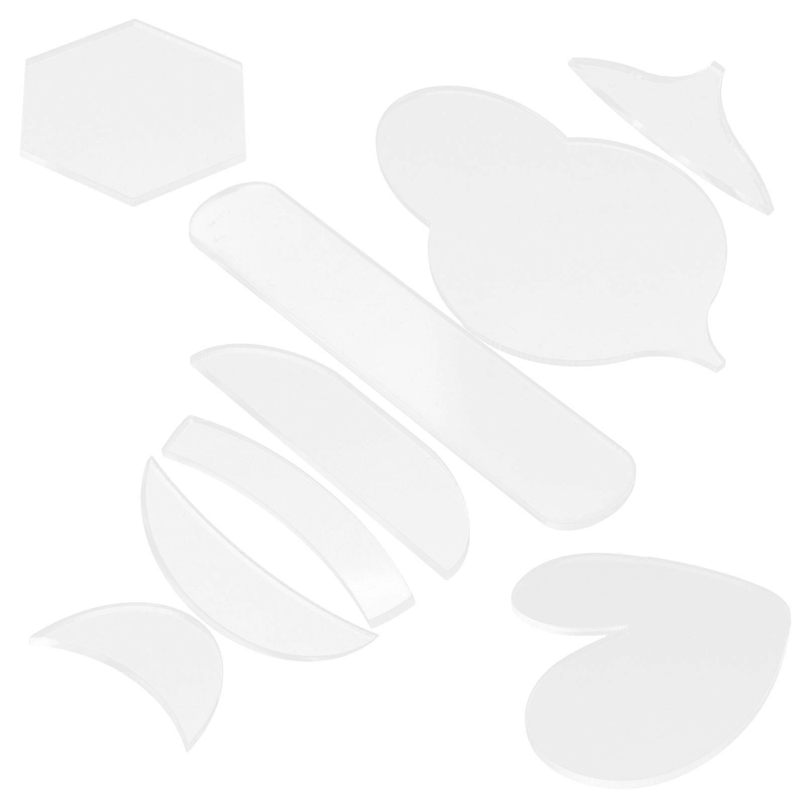 Quilting Templates Acrylic Sewing Crafts Ruler for Quilting 4Sets White