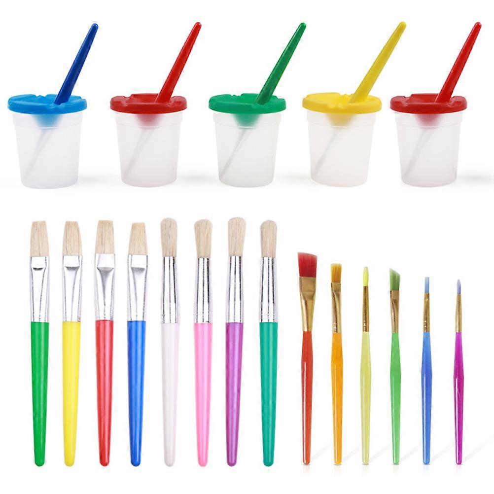 DIY Pigment Color Cup Set For Childrens Art Supplies 18.8*3cm Assorted Color Anti-falling Painting 5 Sets