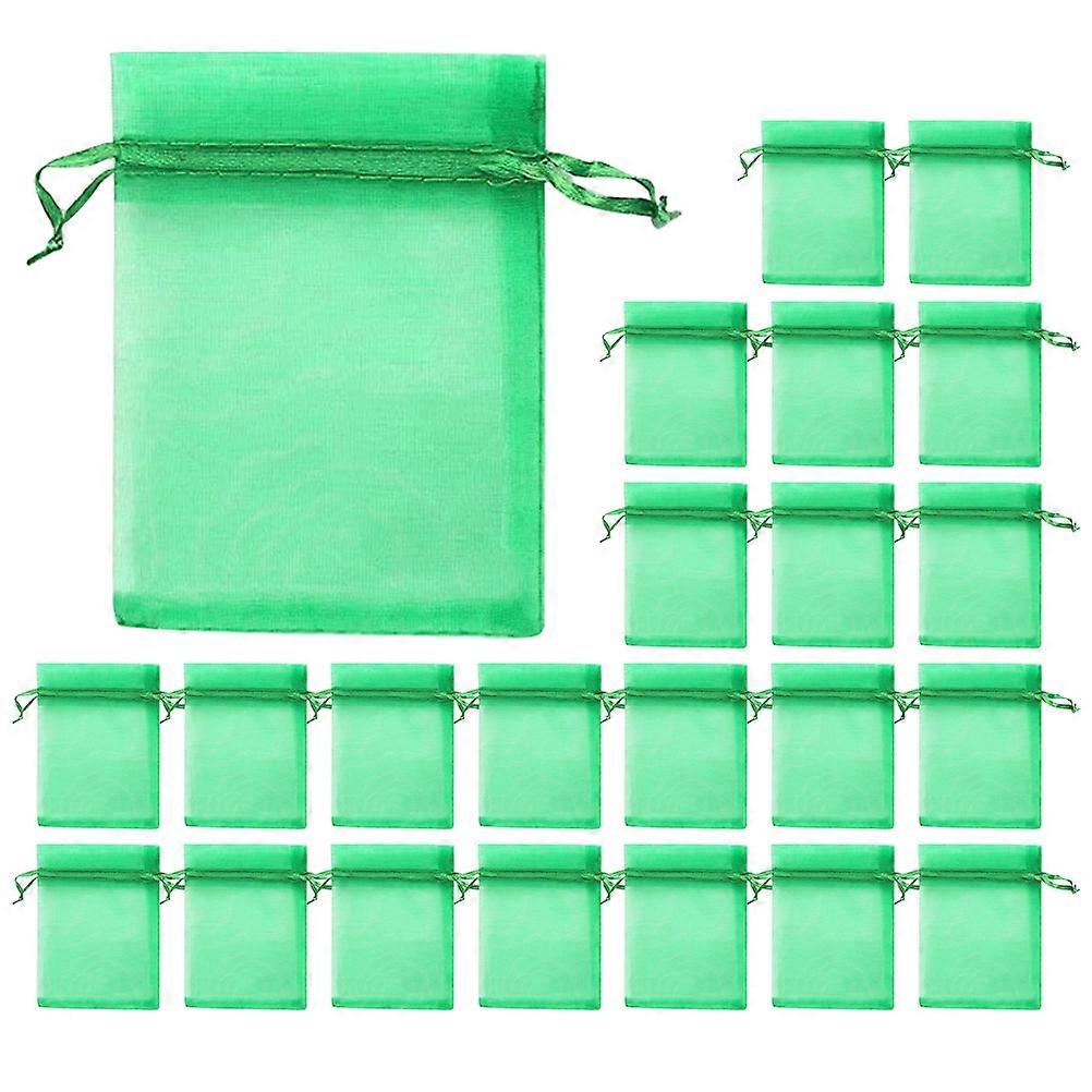 200Pcs Garden Netting Bags For Vegetable And Fruit Protection Large Size Green Drawstring Reusable Bags For Outdoor Use