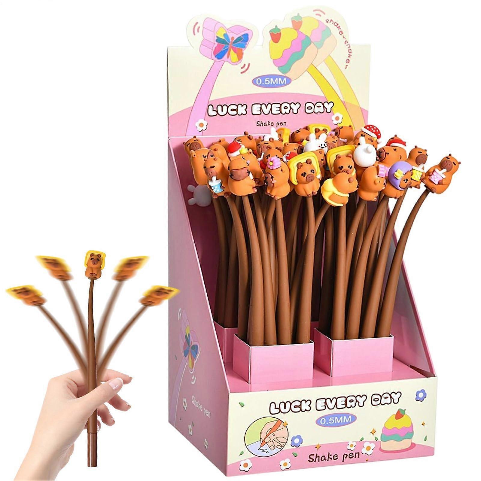 Fun Pens Capybara Shaking Cartoon Pens 0.5mm Tip Fidget Toy For Note Taking School Journaling Home Study