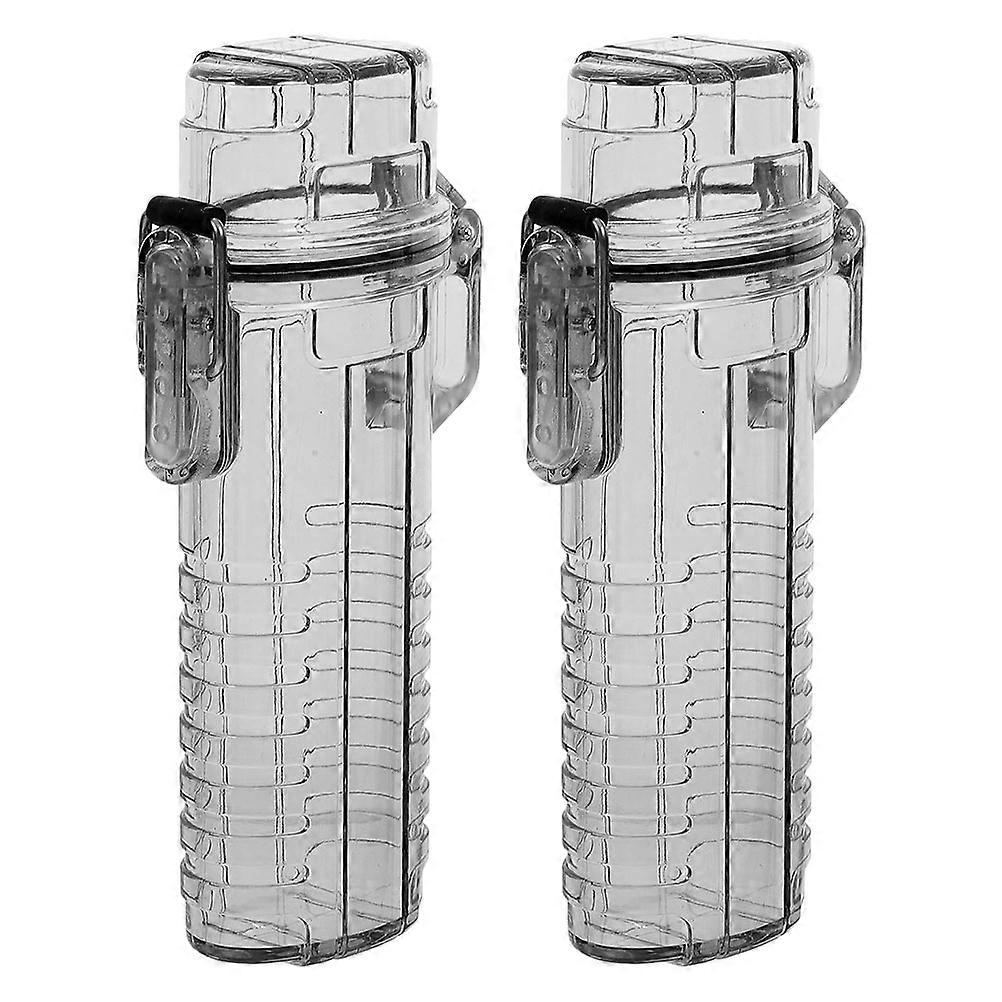 Waterproof Plastic Lighter Storage Holder for Protecting 2Pcs Sleeve