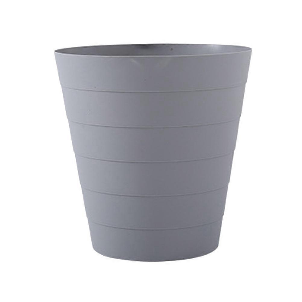 Plastic Trash Can Open Trash Basket for Home Room 2Pcs Grey