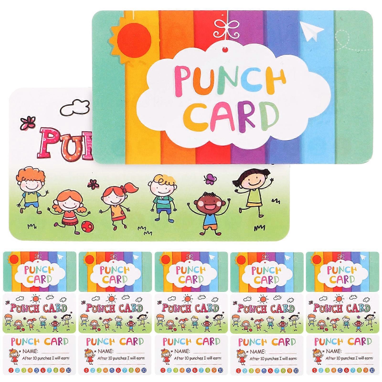 Punch Card Cards for Student Motivation with 20 Sheets Reward Punch Cards