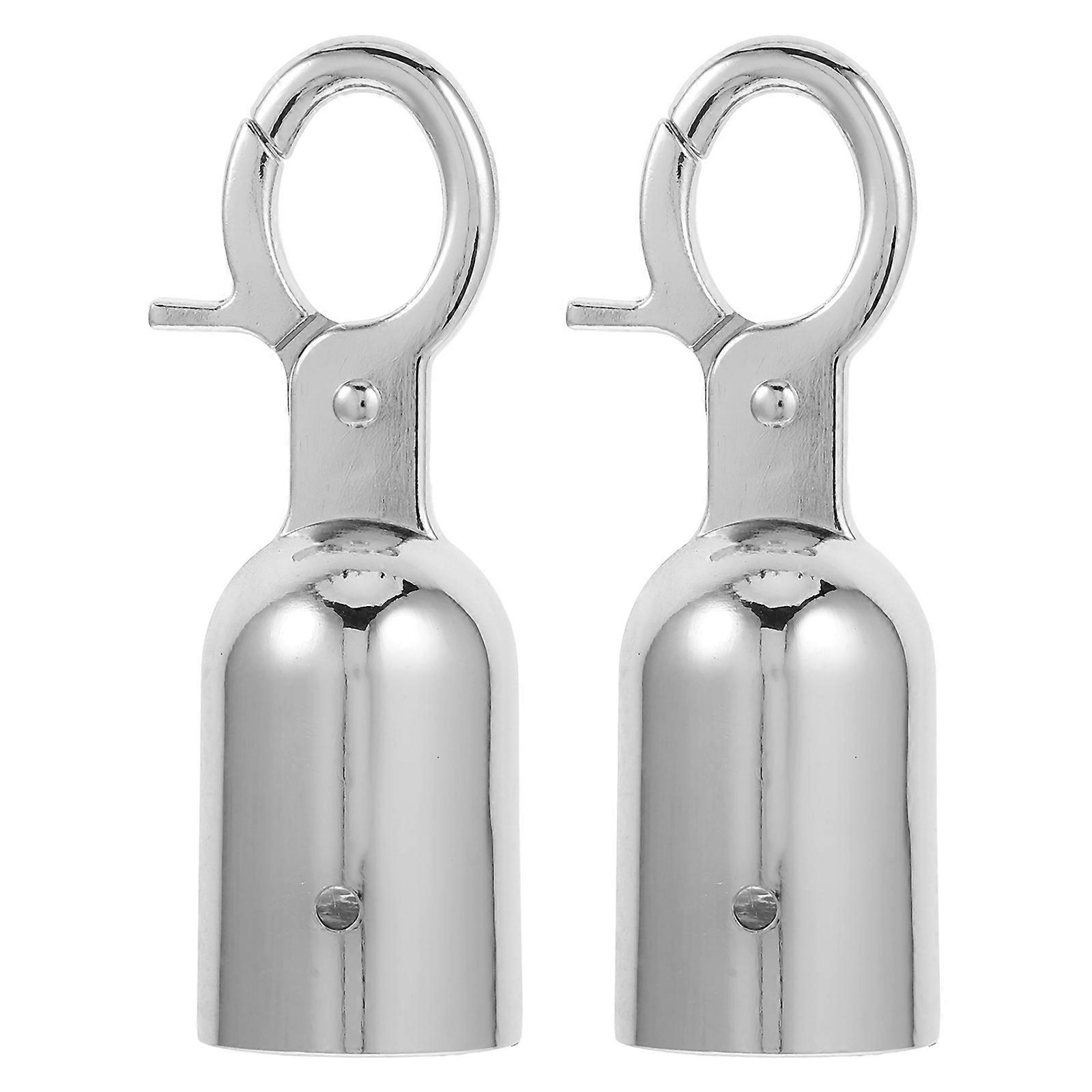 Cord Rope End Stoppers Decking Rope Fittings for Cord 4Pcs Silver