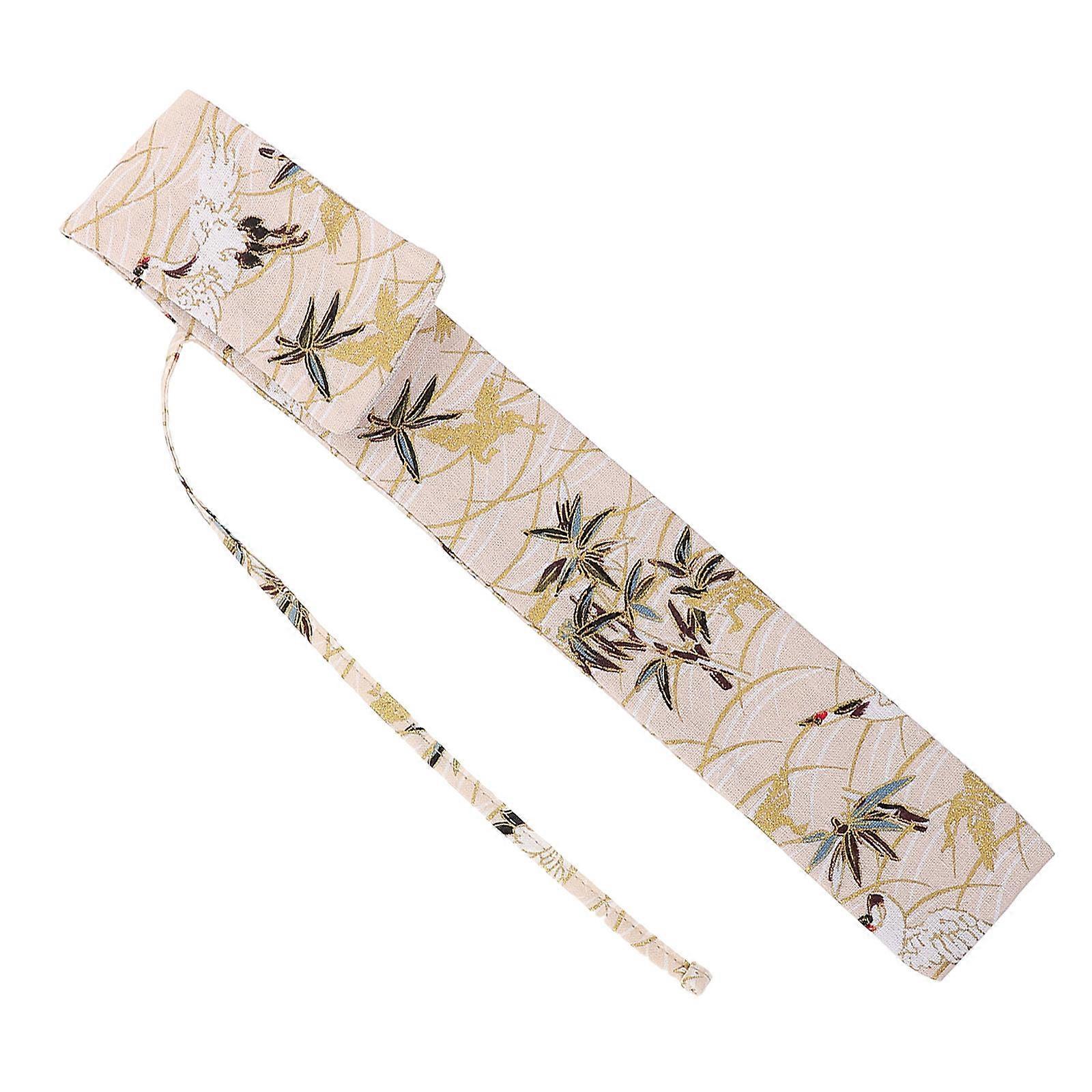 Lint Folding Fan Bag Chinese Style Protector Storage Pouch Multi Lint Material for 1Set