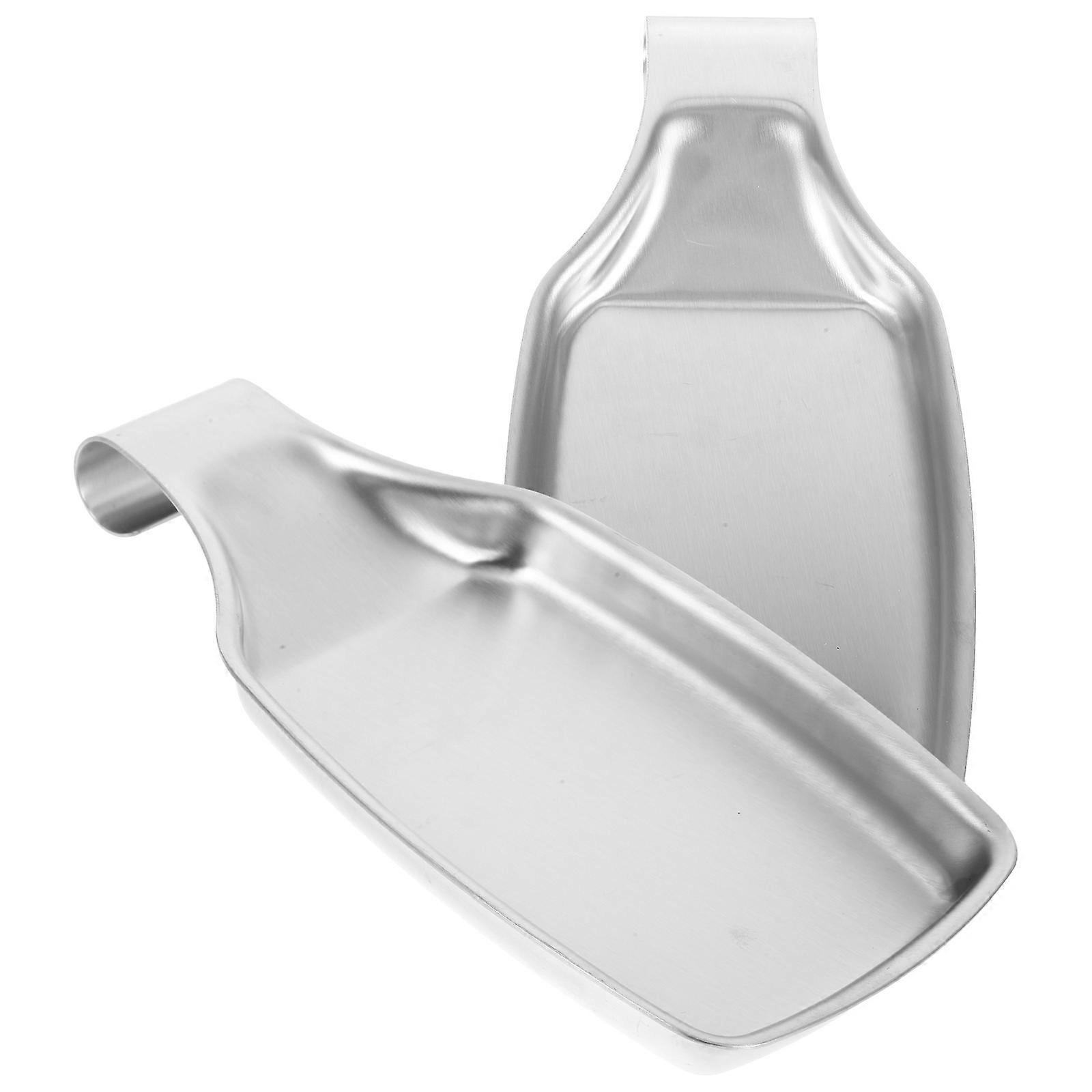 Spoon Holder Stainless Steel Spoon Rest for Kitchen Counter 2Pcs Set