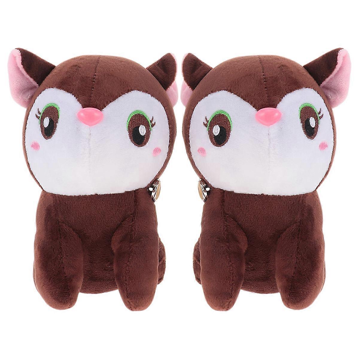 Curtain Holdbacks Brown Plush Squirrel Style for Curtain Decoration 3Pairs