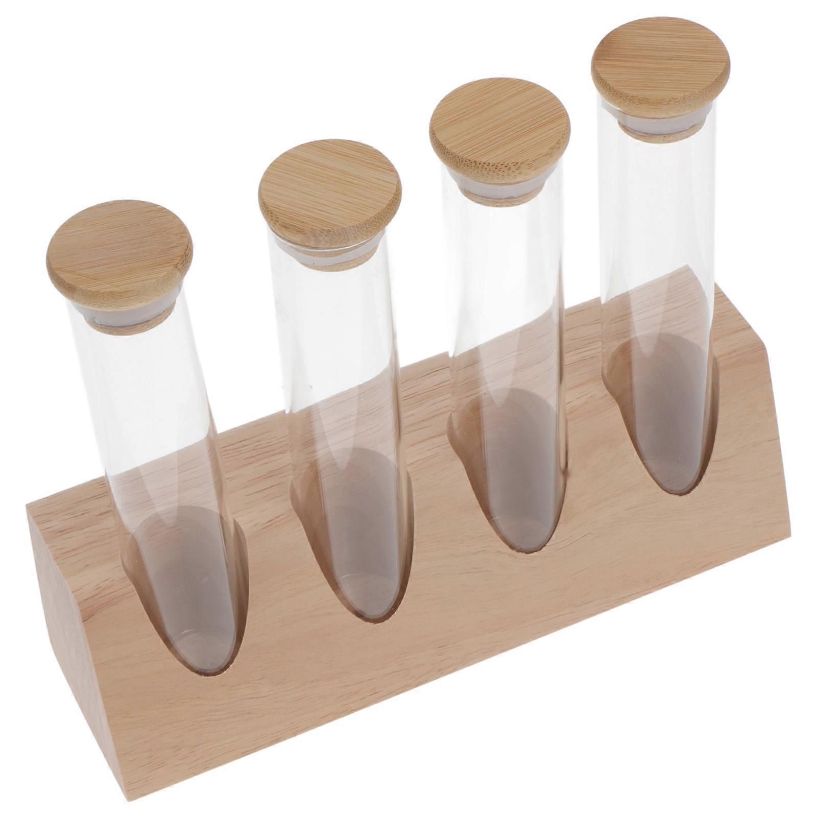 Glass Coffee Bean Storage Tubes Modern Design Airtight Preservation Home Users 7.9X4.7X2.4In 1Set