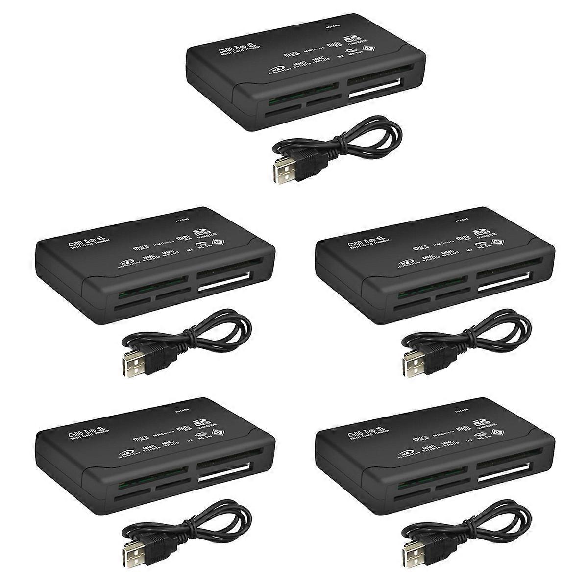 Card Reader USB2.0 Memory Card Reader Fast Data Transmission Black