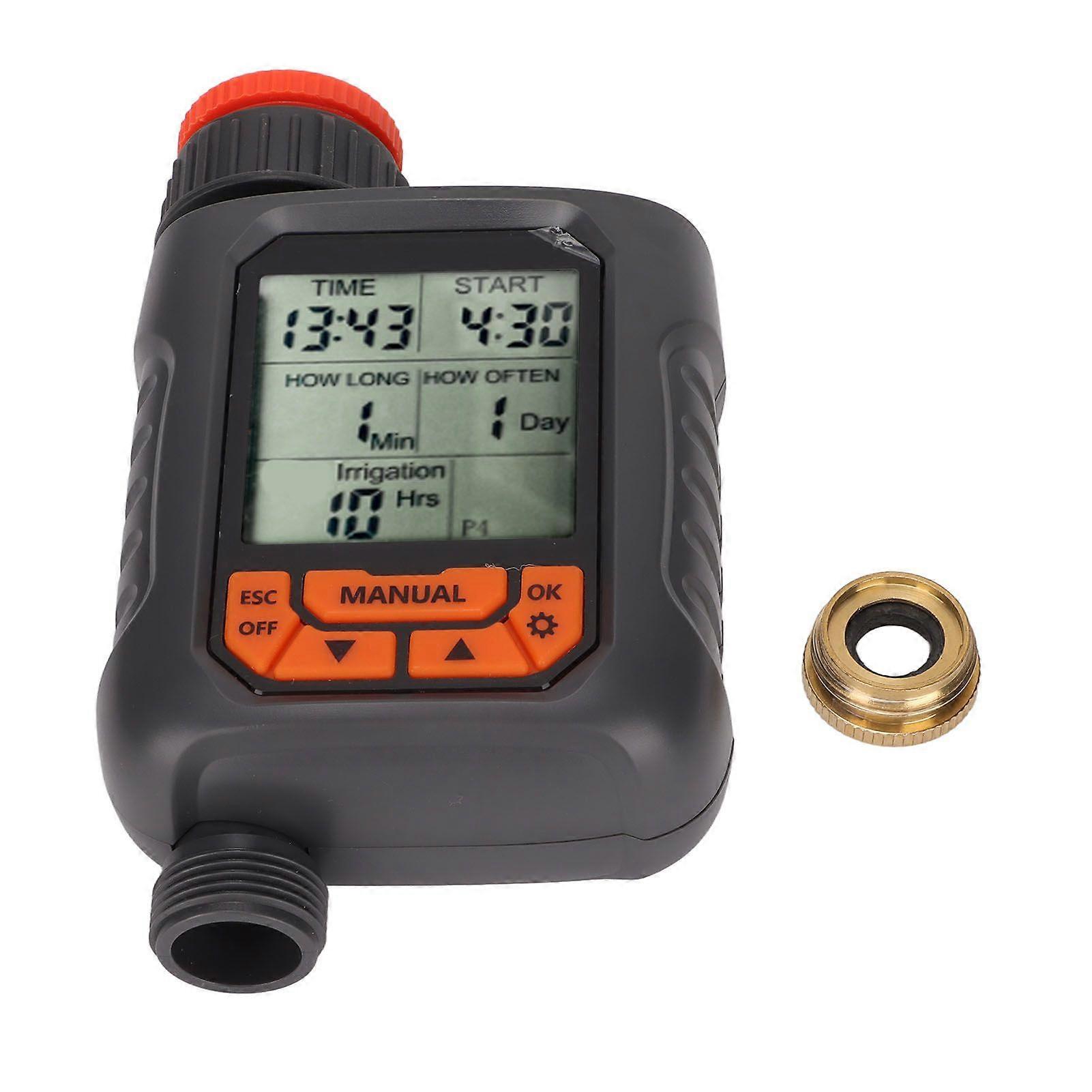 G3/4 Sprinkler Timer IP65 Waterproof Large LCD Display Digital Irrigation Controller with Copper Adapter