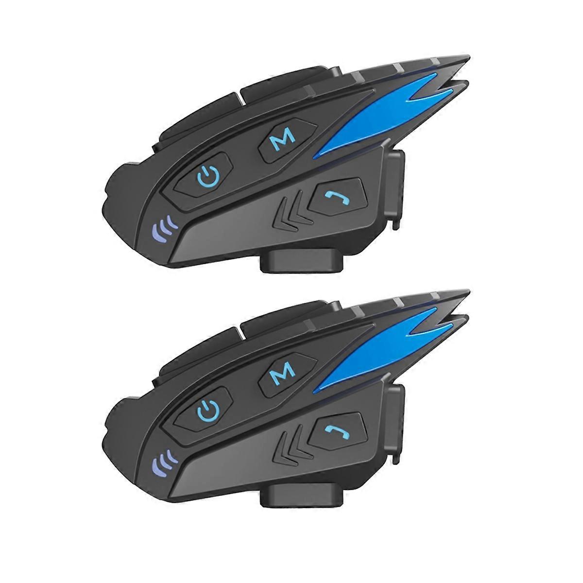 2Set Motorcycle Helmet Headset Bluetooth 5.1 One-Button Networking