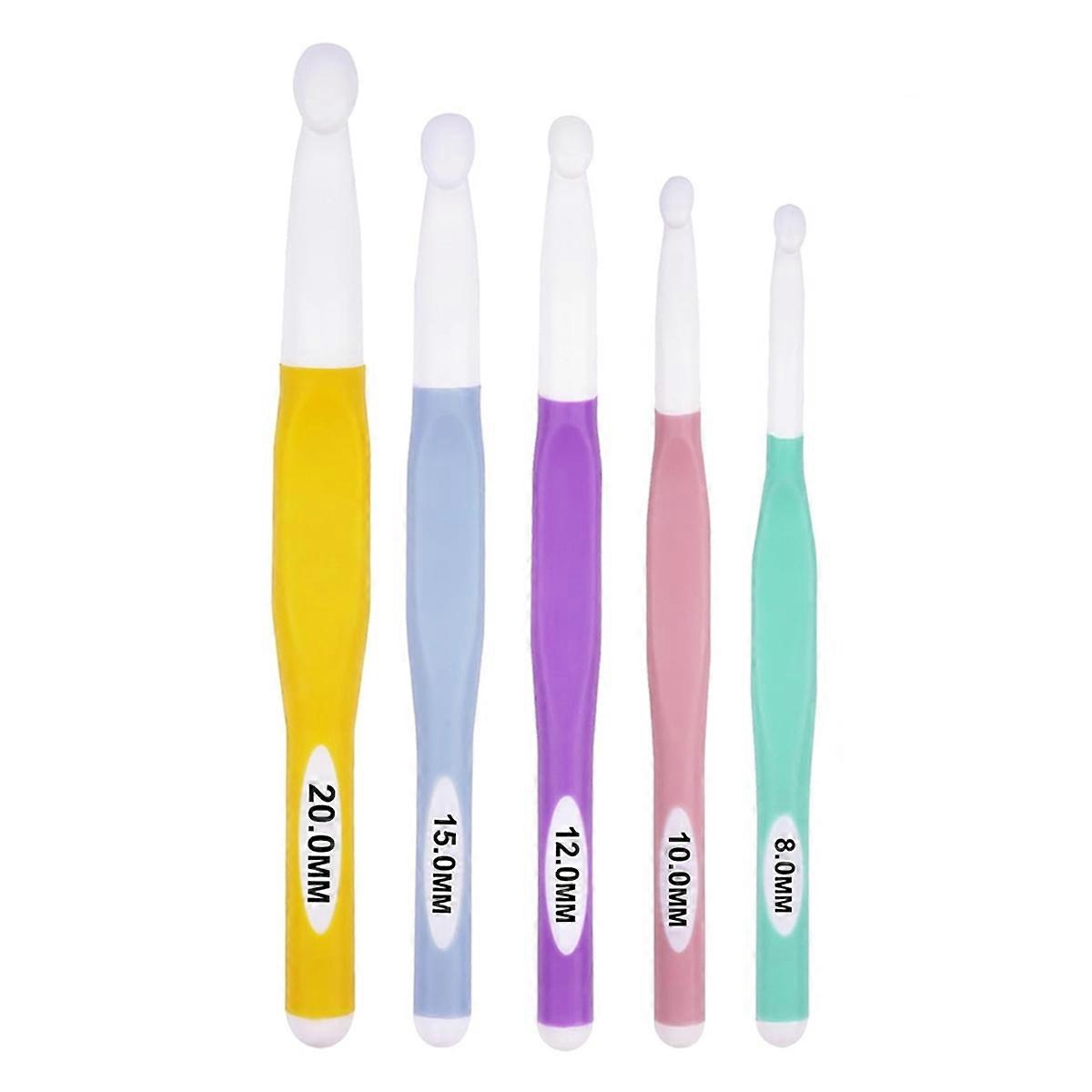 5 PCS Crochet Hook Set, Large Ergonomic Crochet Hooks, Big Crochet Hooks Set, Size L/8mm, N/10mm, 12