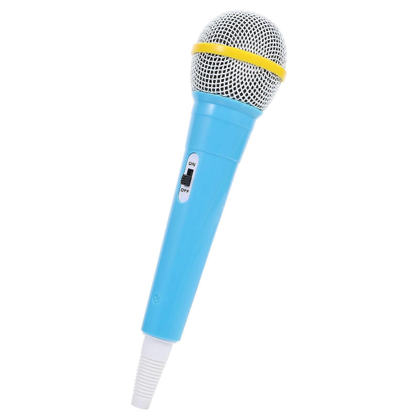 Kids Microphone Toy Plastic Microphone Prop for Playing 2Pcs Blue
