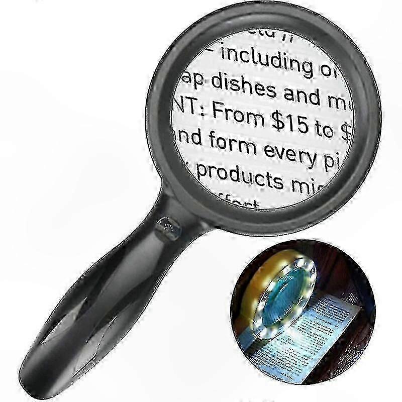 LED Lighted Magnifying Glass with 30x 60x Zoom, Rechargeable Dimmable Magnifier for Reading, Crafts, and More