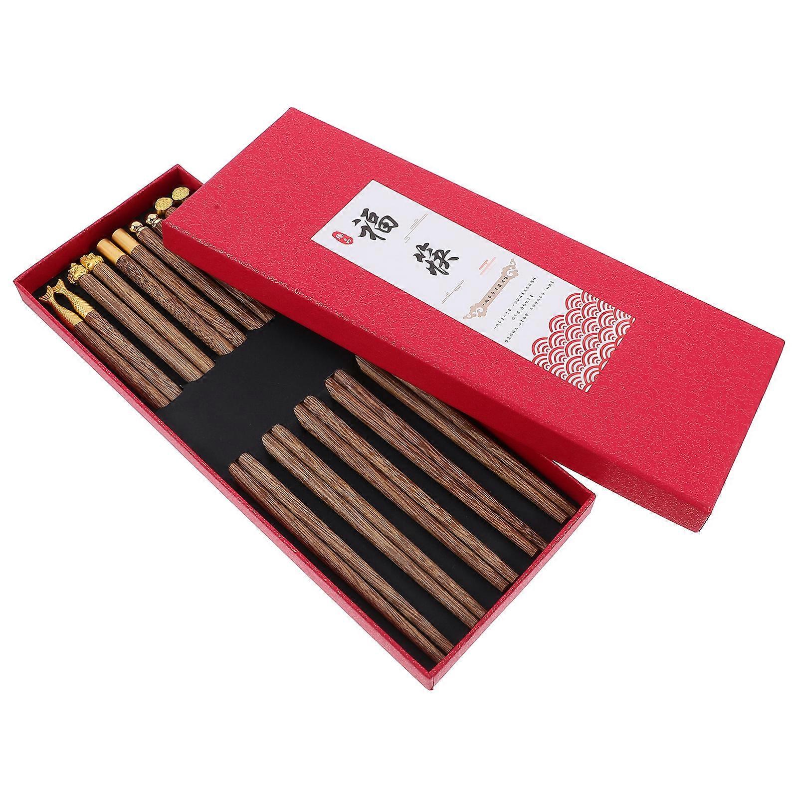 Appearance Wooden Chopsticks For Dining Table Replacement Use 10 Pairs Comfortable To Hold