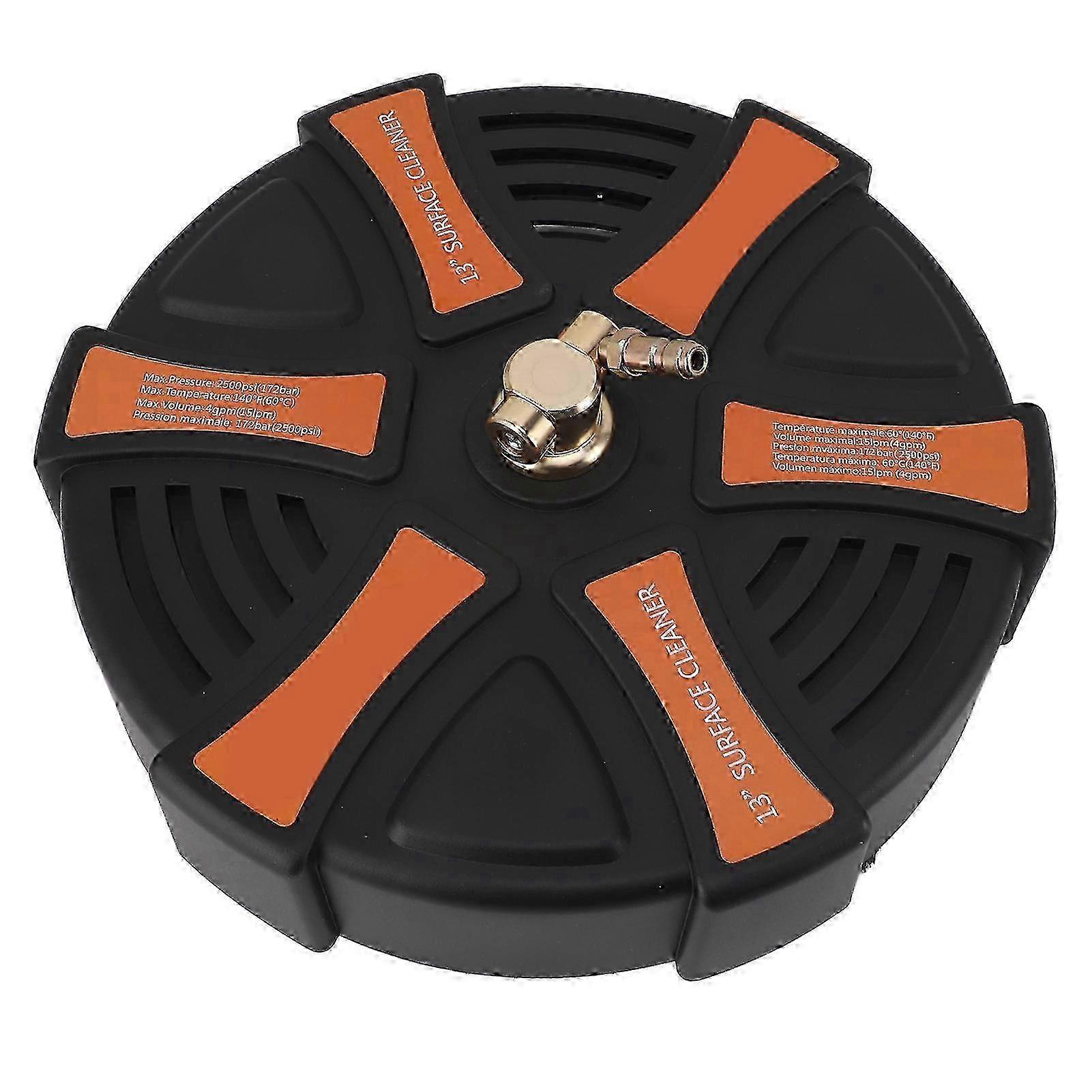 13" Pressure Washer Surface Cleaner 2500PSI with 2 Extension Wands & 1/4" Quick Plug - 26s
