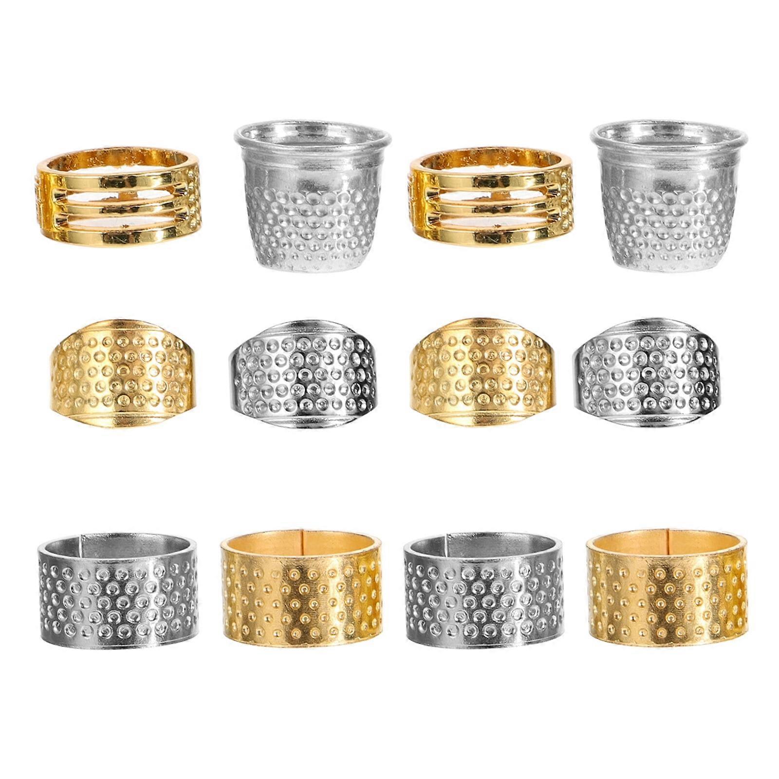 12Pcs Sewing Thimbles Finger Protector DIY Sewing Tools Fingertip Thimbles