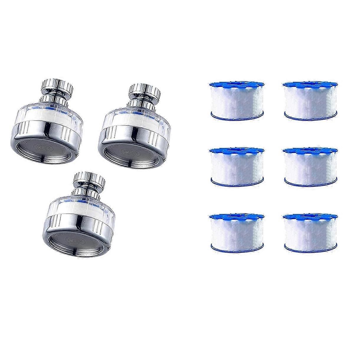 3Pack Sink Water Filter Faucetz: Faucet Filter-360Rotating Fauc Filters Purifier Kitchen Tap Filtration for Bathrooms
