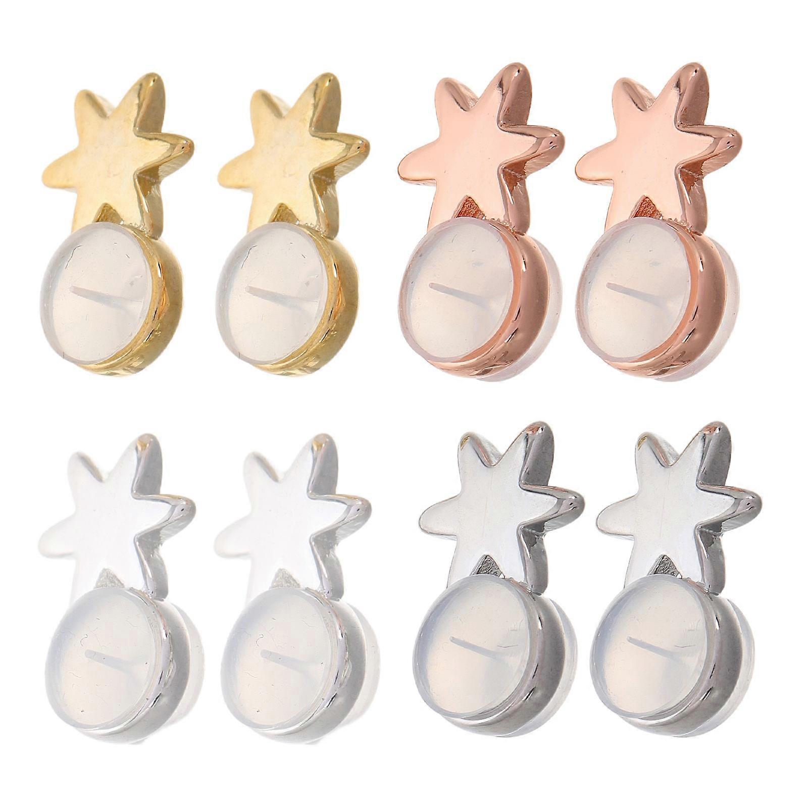 Earring Lifters Backs 8Pcs Locking Design Silicone Earring Backs Prevent Drooping Assorted Color Jewelry Accessories