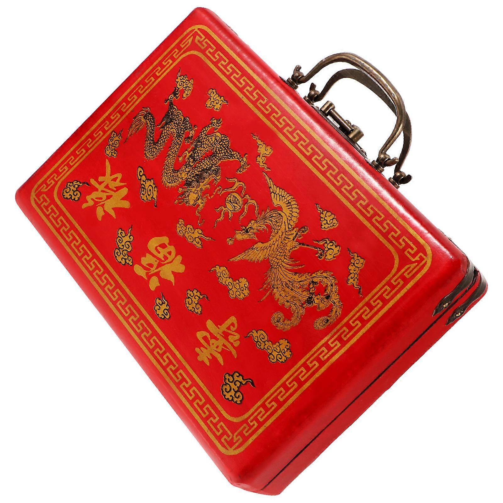 Chinese Mahjong Box Wooden Storage Box for Convenient Mahjong Storage 3Pcs