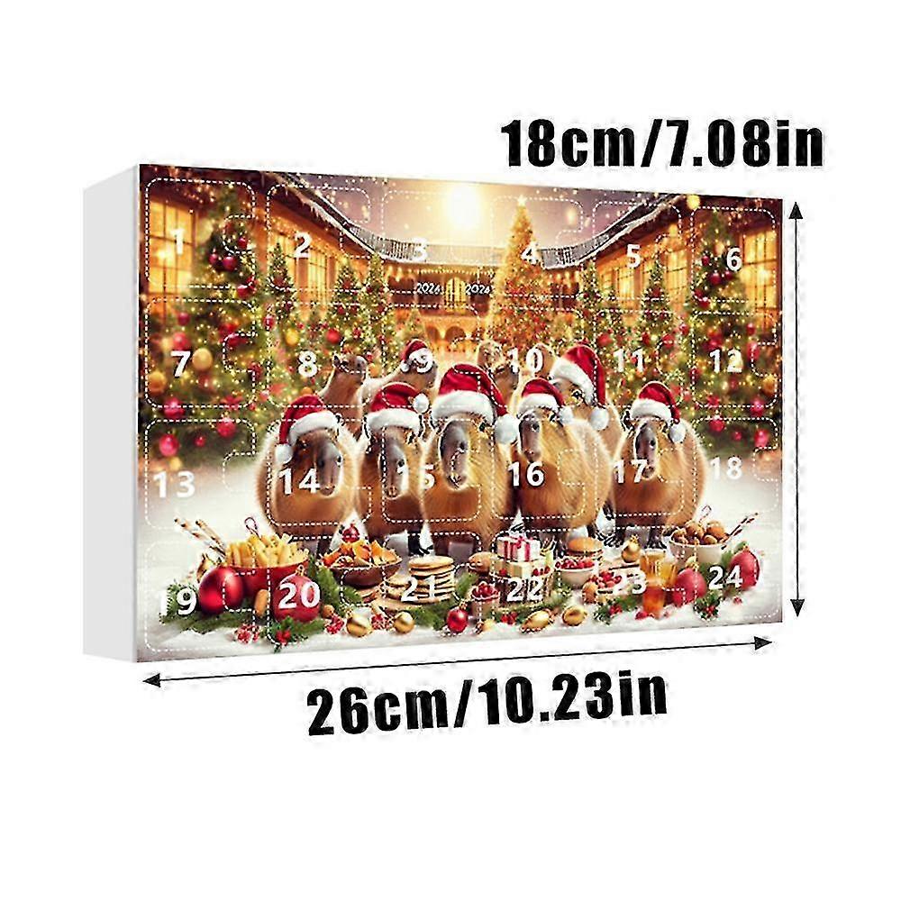 Capybara Advent Calendar 2024 24 Days Christmas Countdown Calendar 2D Acrylic Capybara Pendants for Christmas Tree Car Home 26s