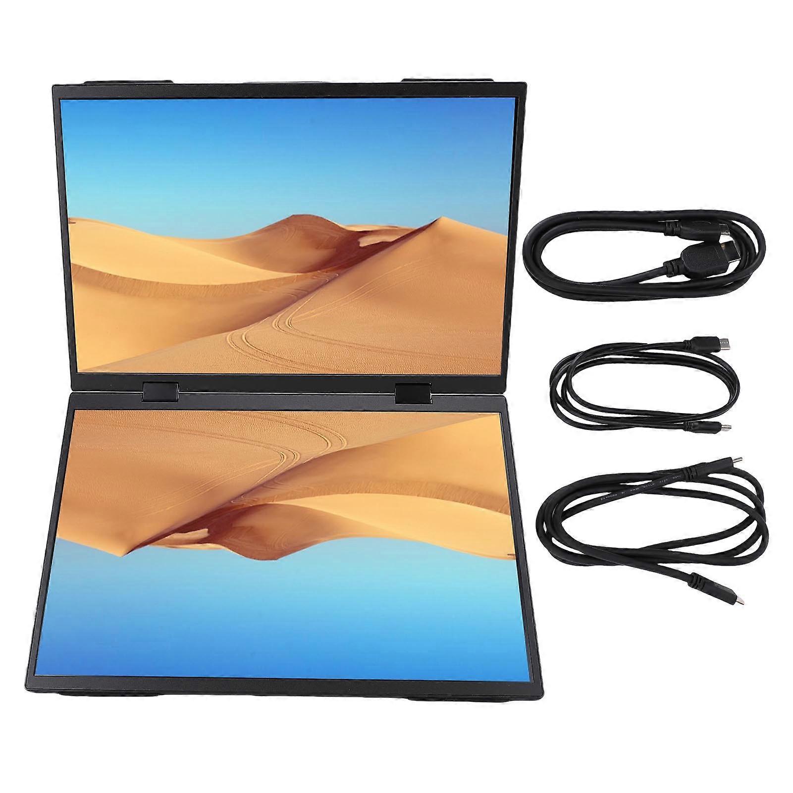 14 Inch Dual Screen Portable Display 1080P 120Hz Type-C Laptop Extender with Speakers