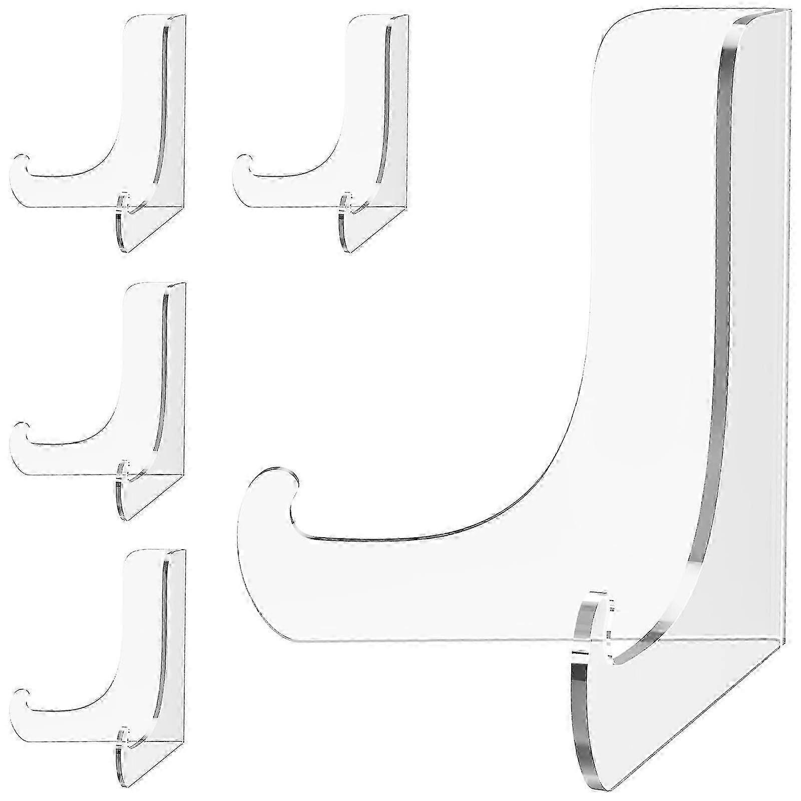 25-26 5 Pack Clear Acrylic Display Stand for Card Frame Picture Magazine Book CD Phone Small 3 Inch