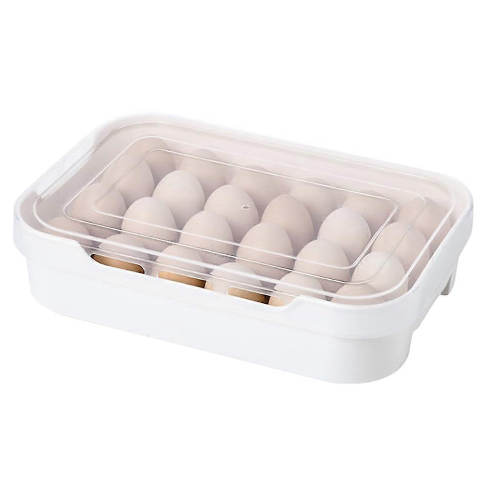 Egg Container 24Egg Capacity Plastic Egg Storage Box, DrawerStyle Refrigerator Egg Dispenser With Airflow Holes