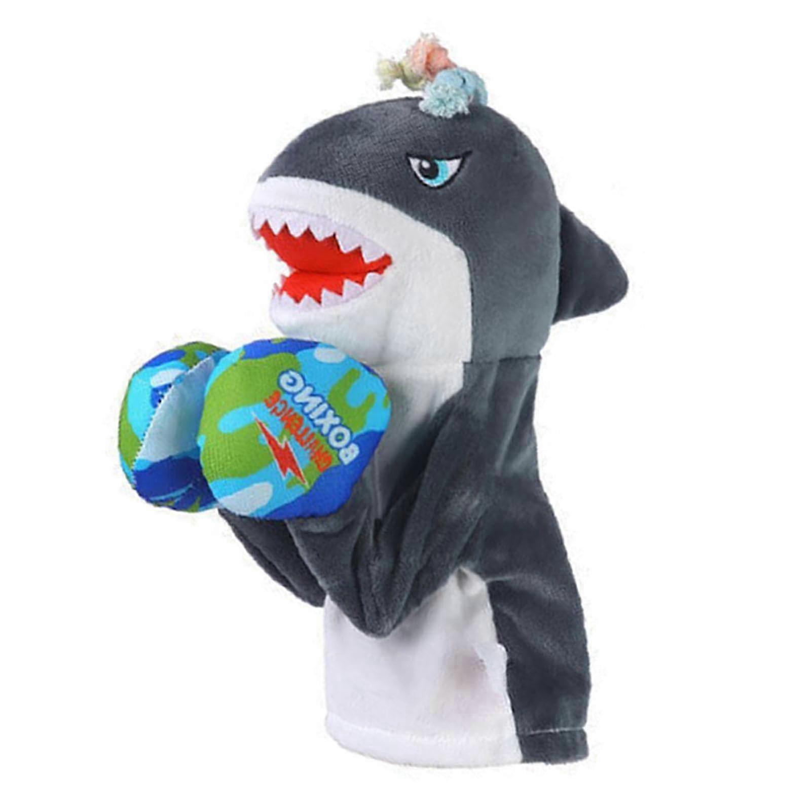 Plush Animal Boxing Shark Interactive Hand Puppet Toy Glove Performance