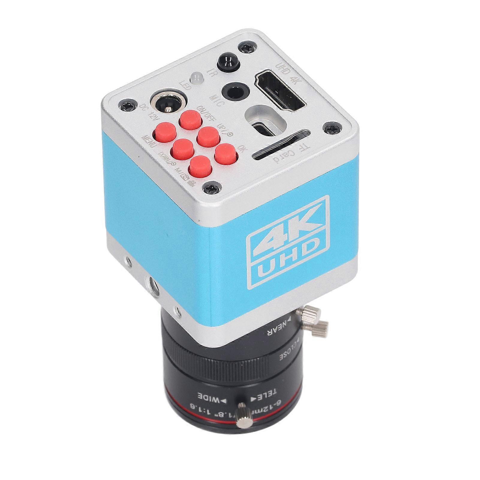 4K 30FPS HD Multimedia Interface Webcam Live USB Webcam with C CS Interface 6‑12mm Manual Focus Lens AC 100‑240V EU Plug 