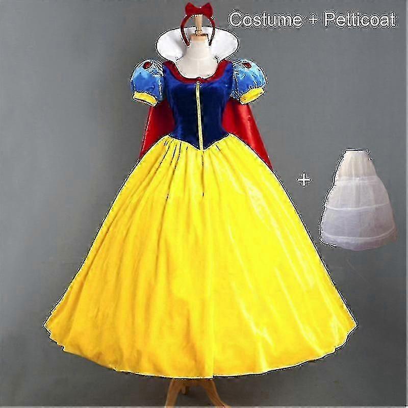 女性のための白雪姫のコスチューム、大人の漫画のドレス、ハロウィンパーティーK