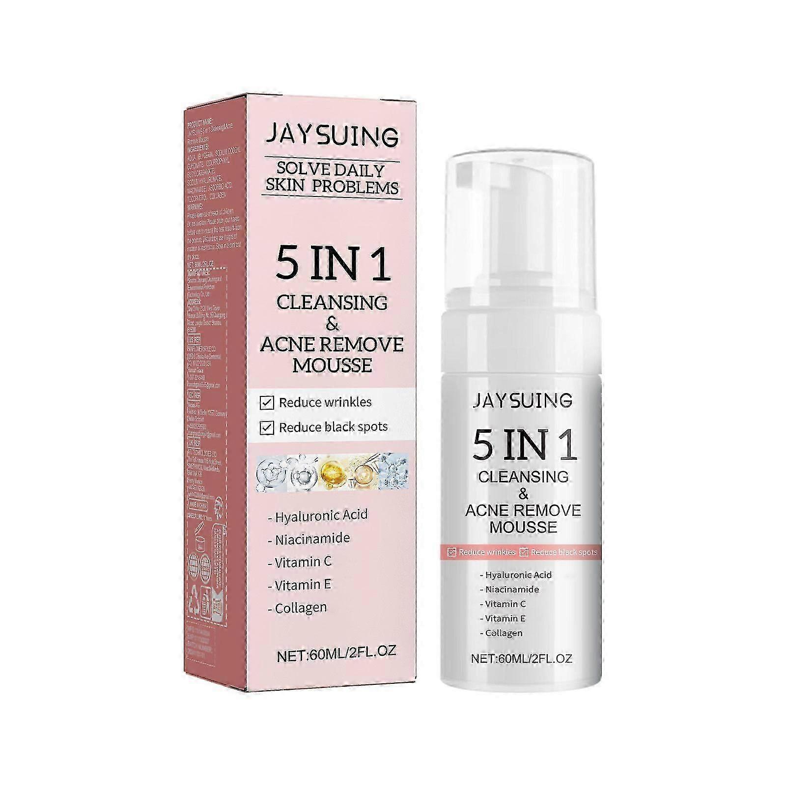 5 in 1 Cleansing Mousse - Pore Cleansing, Blackhead Removal, Acne Control, Niacinamide & Vitamin C