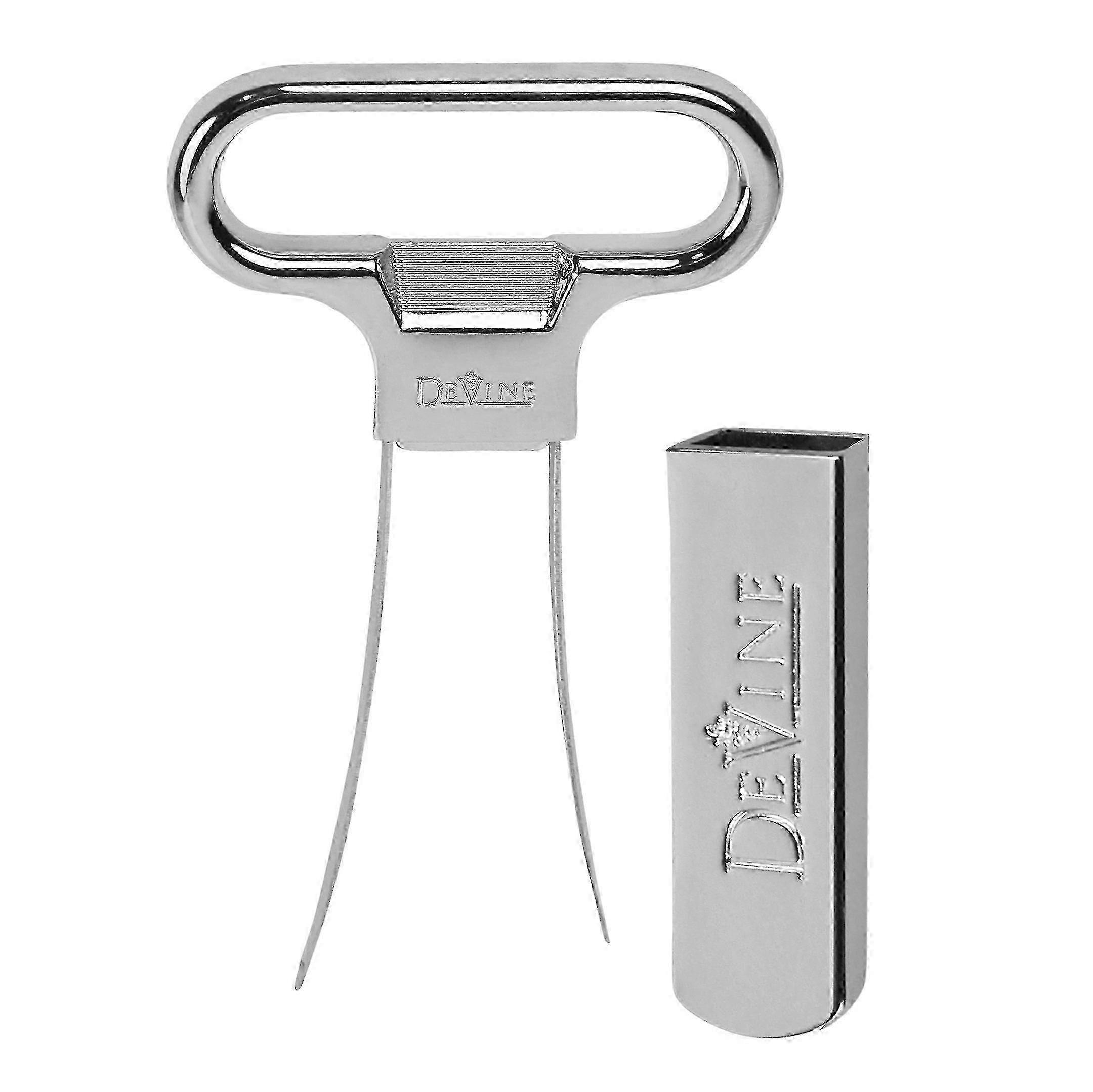 Vintage Bottle Opener Set - DeVine Ah So  Two-Prong Cork Puller in Sleek Case - Perfect Gift Idea for Wine Lovers