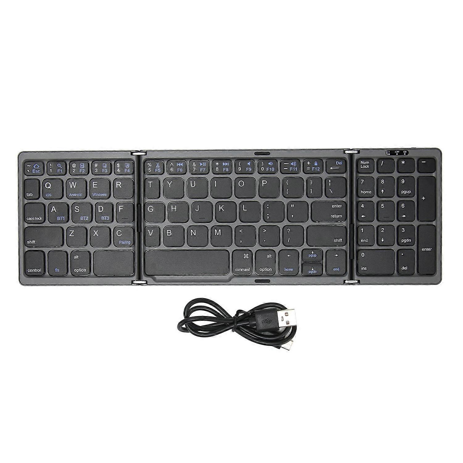 Foldable Bluetooth Keyboard with Numeric Key 81 Keys Battery Powered Type C Interface Pocket Size Bl