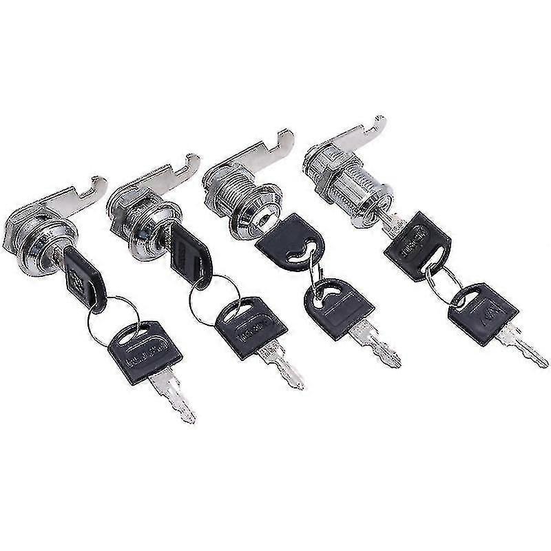 カムロック25mmキー付きキャビネットロックキャビネット引き出しカムロックキー付きドアキャビネットメールボックスロッカー用セキュリティカムロック(色:銀)(4個)高