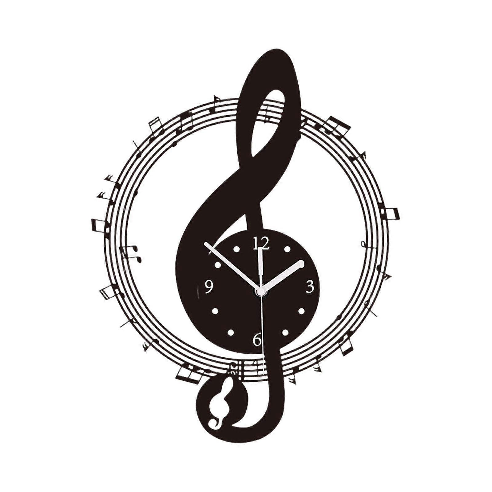 Music Note Wall Clock Wall Decoration Home Decor Easy Read Hanging Clock Acrylic