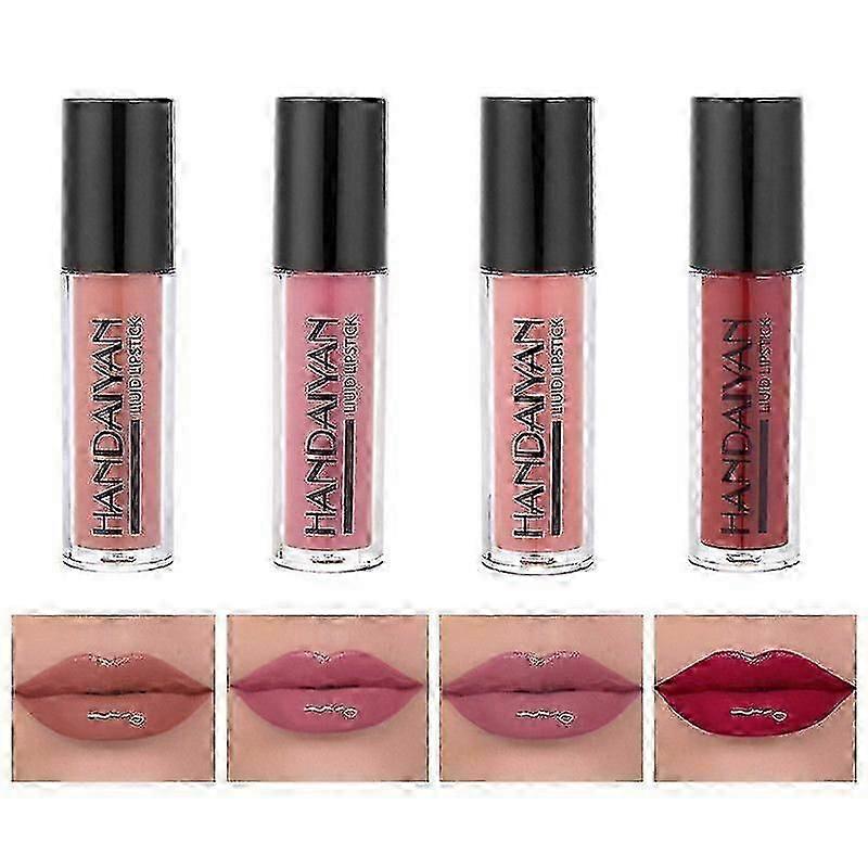 4pcs/set Matte Lip Gloss Set Liquid Lipstick Waterproof Long Lasting